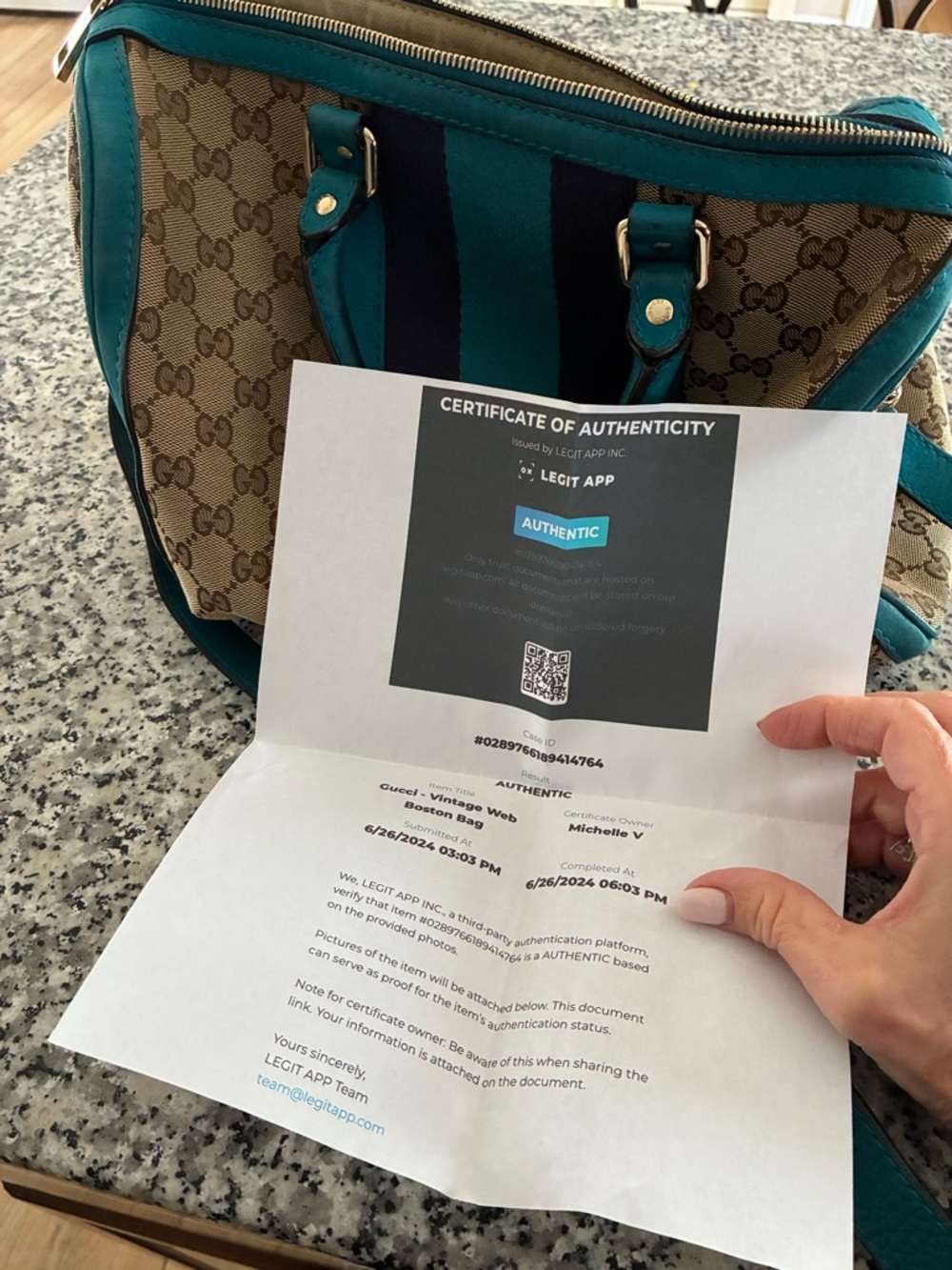 Gucci Vintage Web Boston canvas bag - Picture 2 of 16
